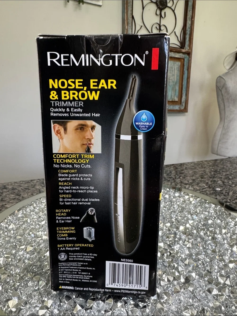 Remington Black and Yellow Nose, Ear & Brow Trimmer Kit NEW